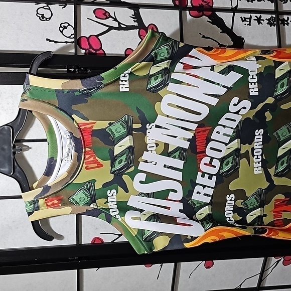 Cash‎ Money Records Camo Basketball Jersey Size Large New - Picture 2 of 8